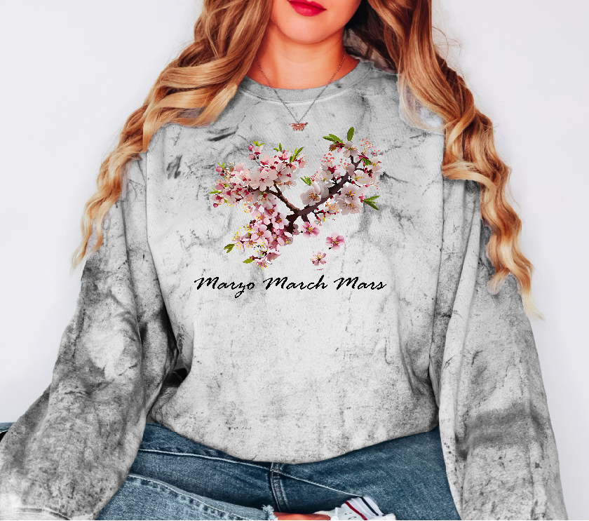 March Spring Flower Sweatshirt, Cherry Blossom, Floral - Gift for Her/Mom