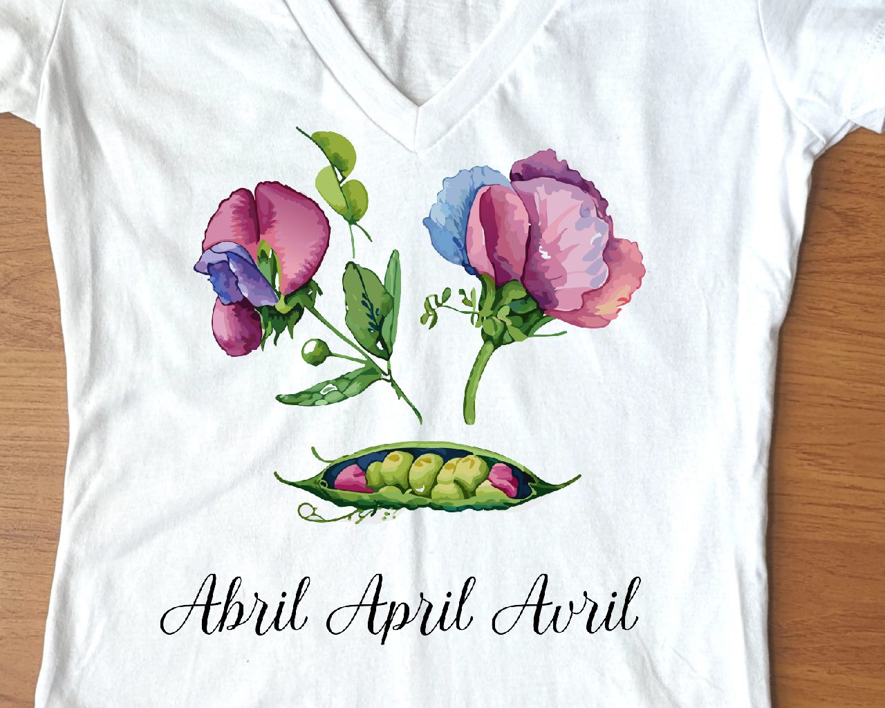 Flirty Woman Tee April Birthday Flower Sweet Pea