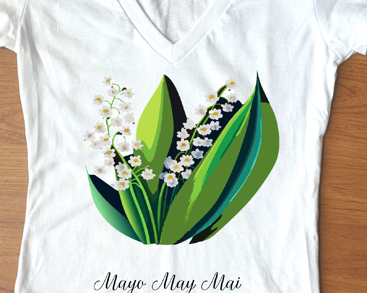 Flirty Woman Tee May Birthday Flower Lilly of the Valley