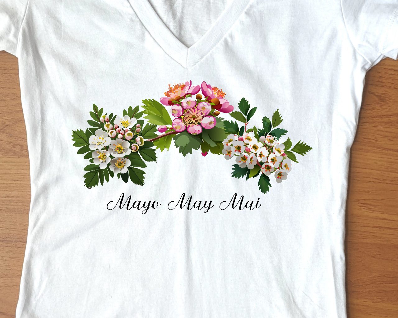 Flirty Woman Tee May Birthday Flower Hawthorn