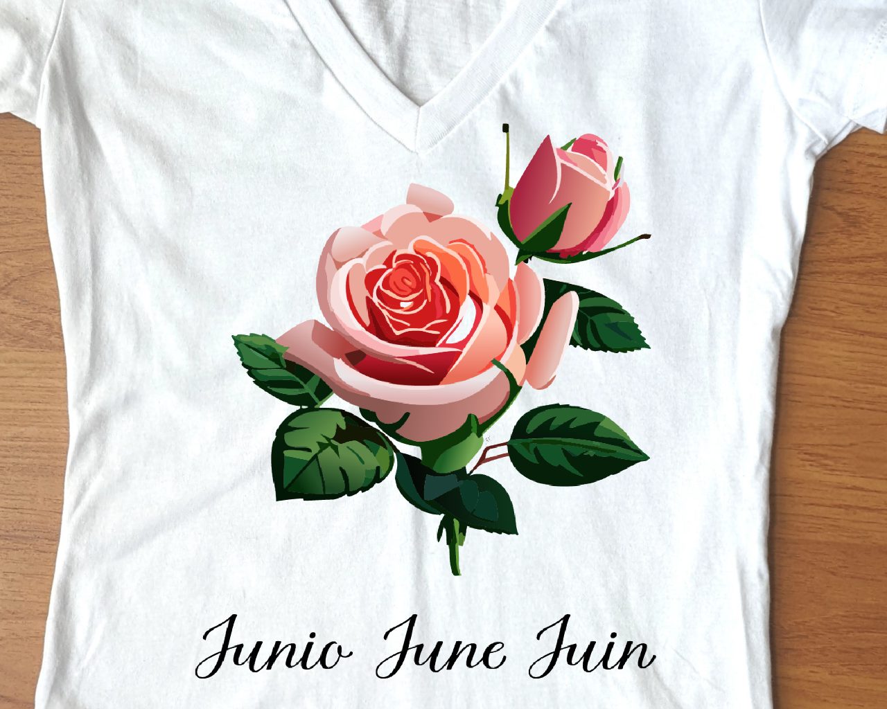 Flirty Women Tee June Birthday Flower Roses