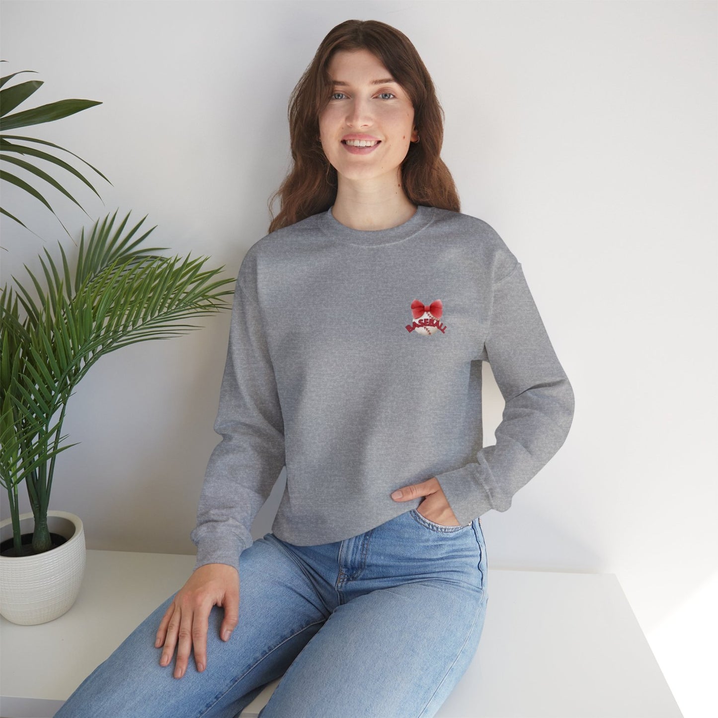 Comfy Coquette Inspired Baseball Crewneck Sweatshirt