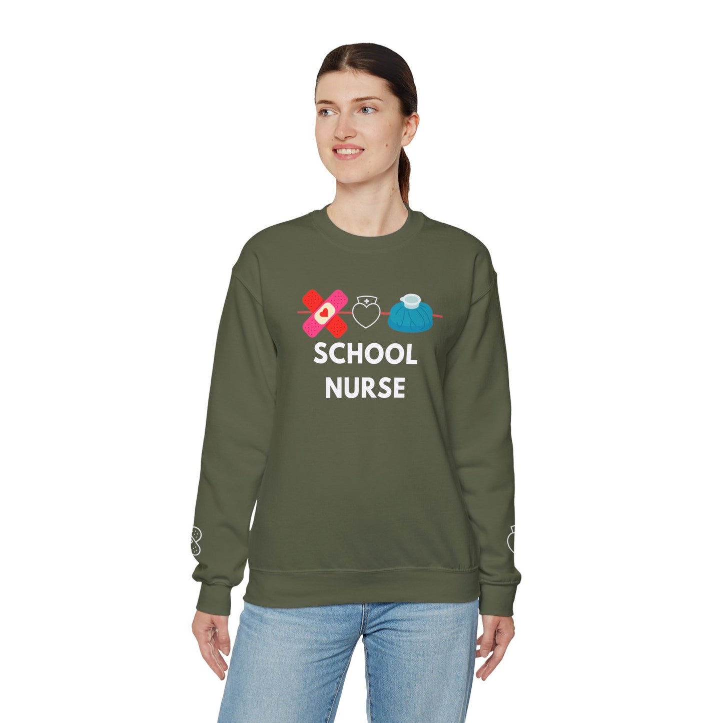 Comfy School Nurse Crewneck Sweatshirt
