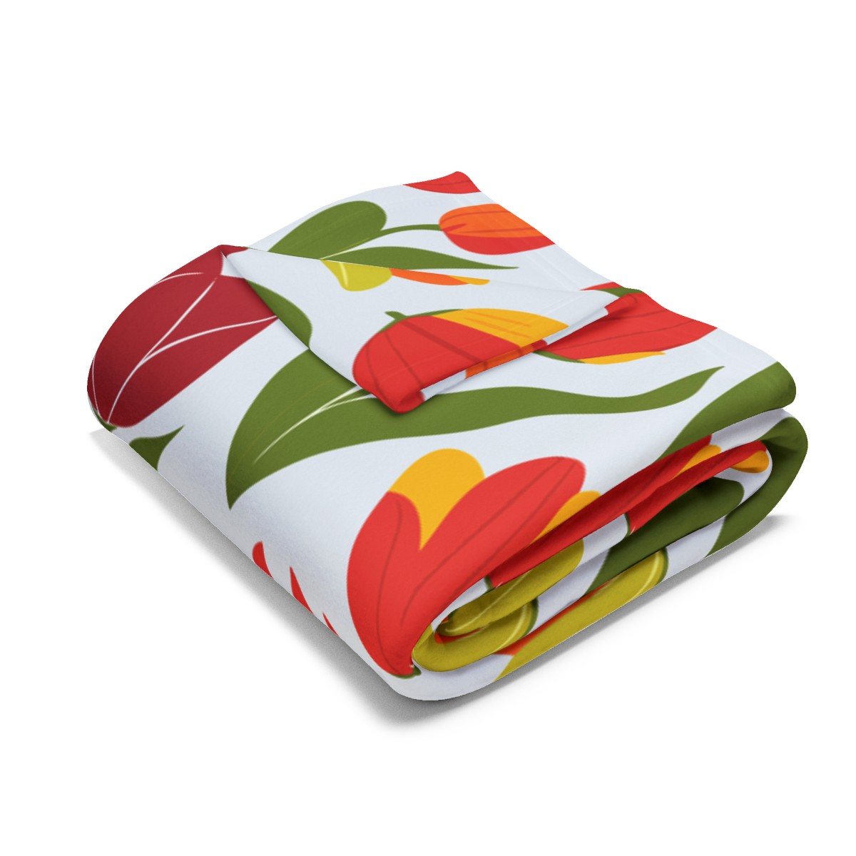 Arctic Fleece Blanket with Cozy Tulip Festival Design