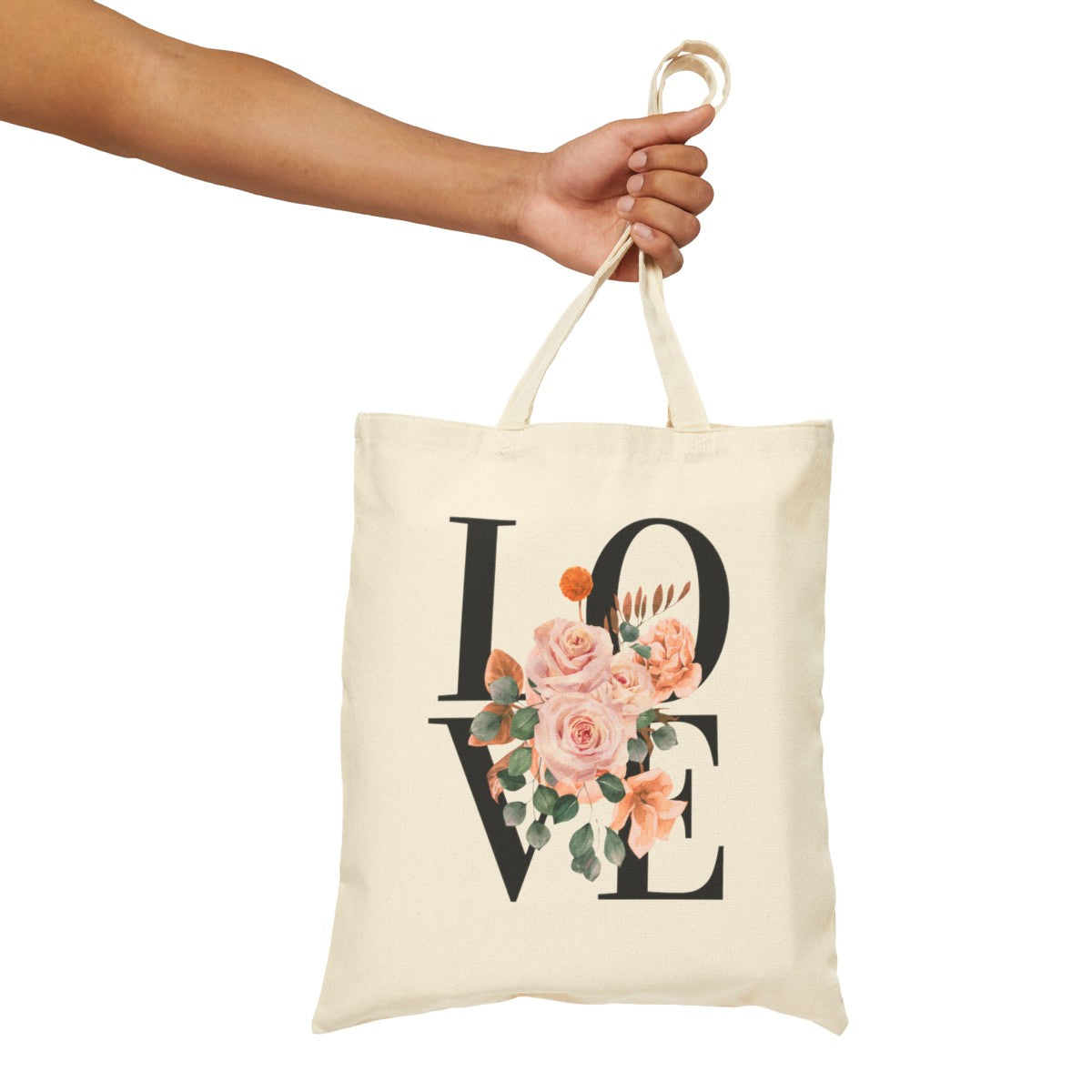 Vintage Style Floral Tote Bag with Love