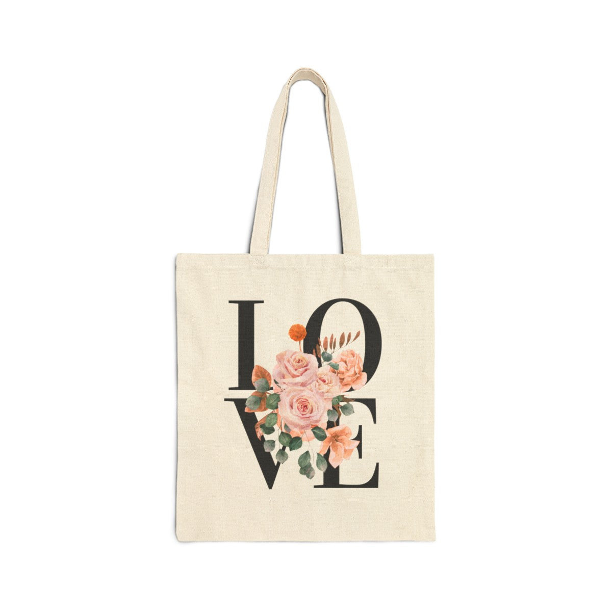 Vintage Style Floral Tote Bag with Love