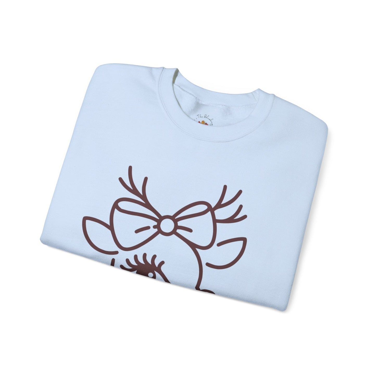Cozy Coquette Inspired Christmas Reindeer Crewneck Sweatshirt