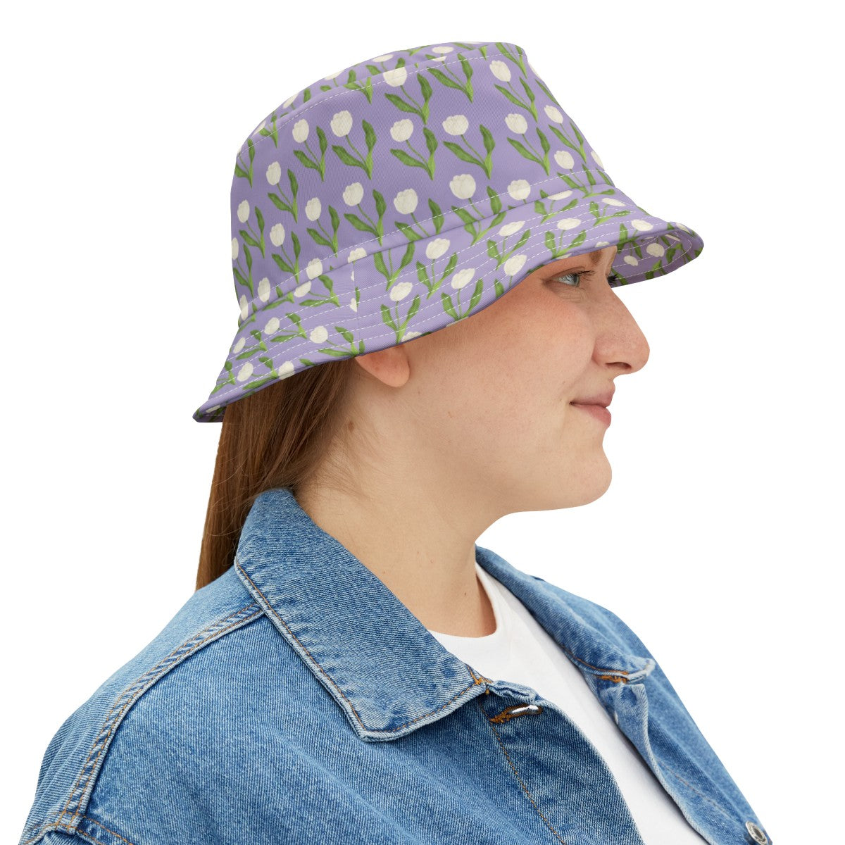 Floral Bucket Hat with Chic Tulip Design