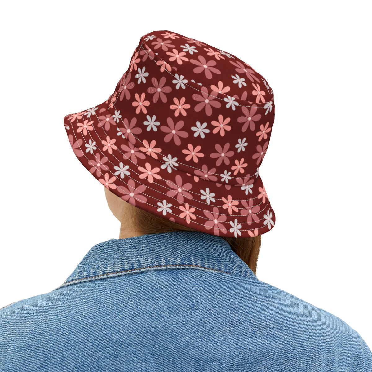 Stylish Bucket Hat with Fun Daisy Pattern Design