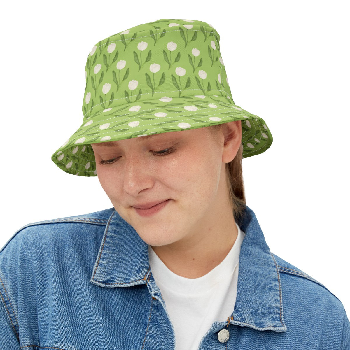 Floral Bucket Hat with Chic Tulip Design