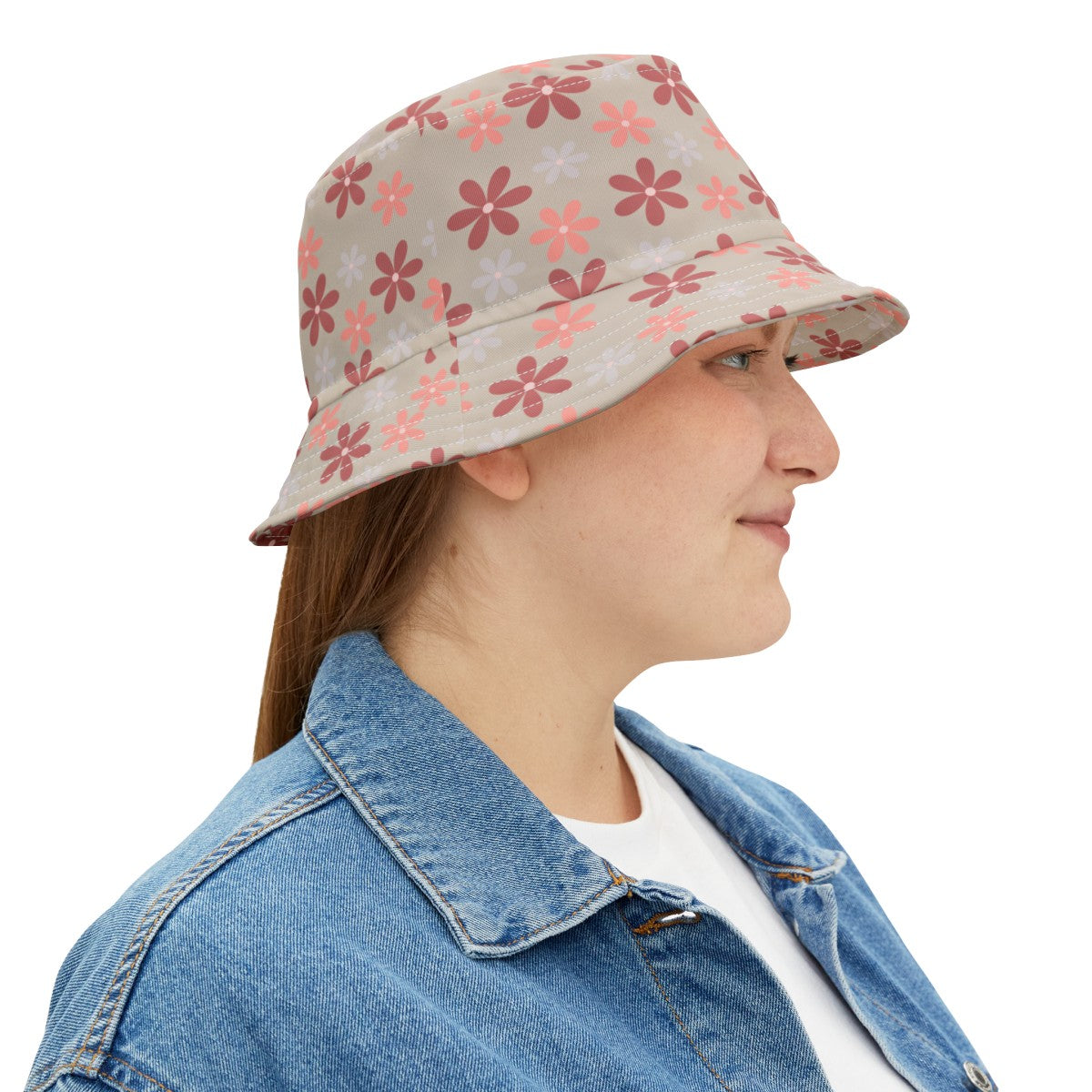 Stylish Bucket Hat with Chic Fun Daisy Pattern Design