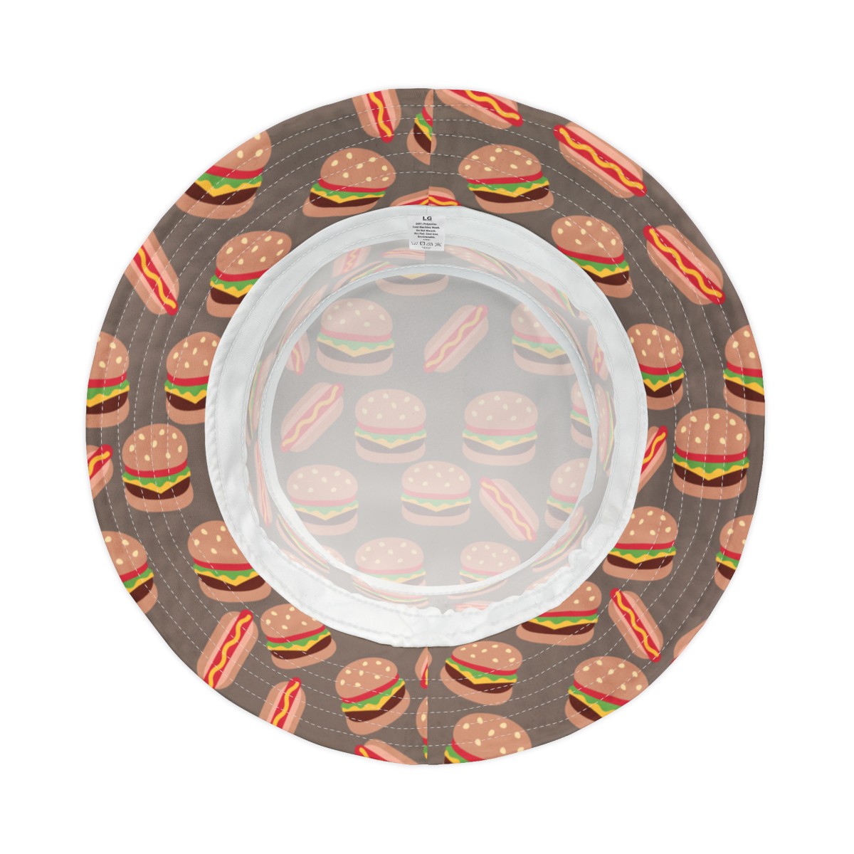 Stylish Bucket Hat with Humorous Hamburger & Hot Dog Pattern
