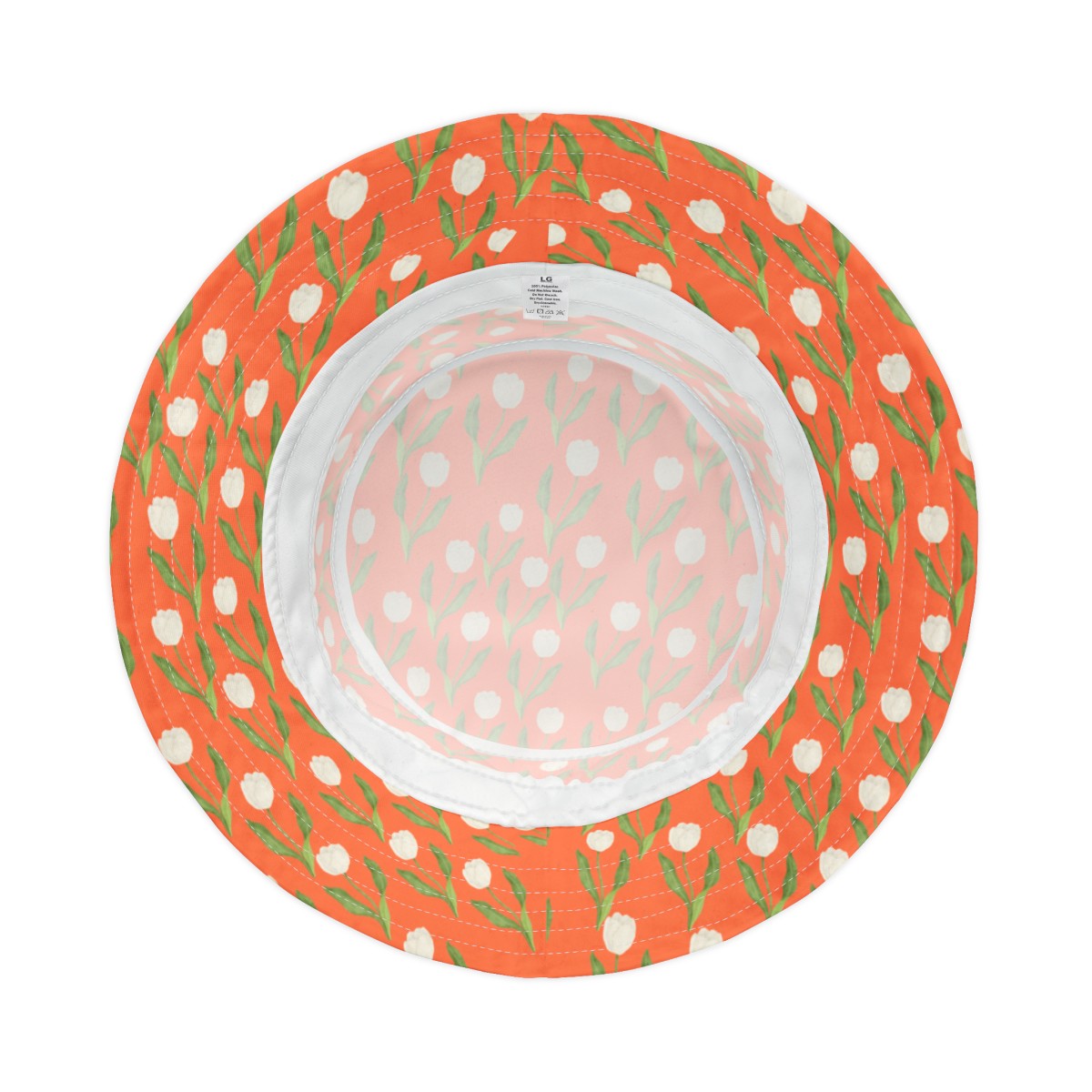 Chic Bucket Hat with Delicate Tulip Design