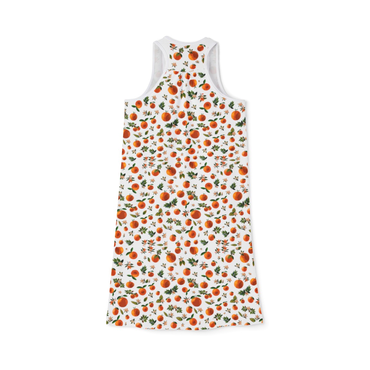 Blossoming Oranges Racerback Dress in White