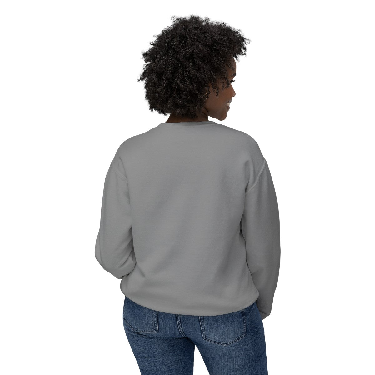 Comfy Oversized Vintage Style Grey Sweatshirt with Monochrome Tulips