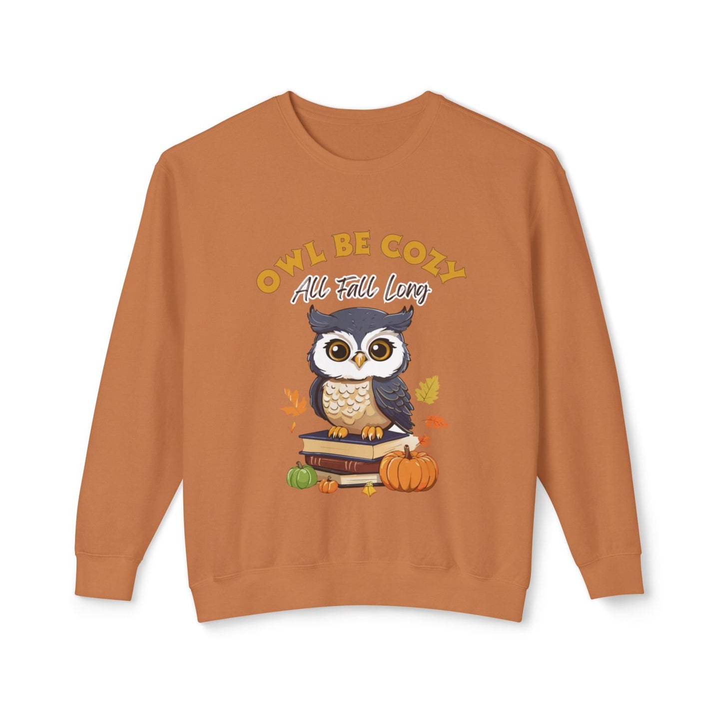 Cozy Fall Inspired Sweatshirt Featuring Smart Owl