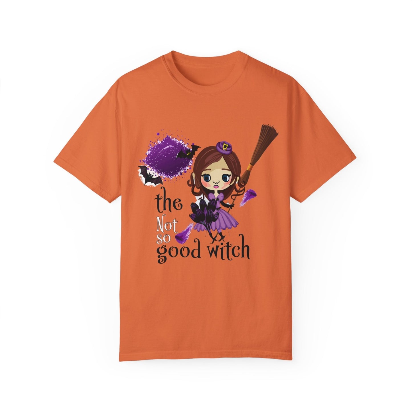 Vintage Inspired Halloween T-Shirt Featuring A Batty Witch