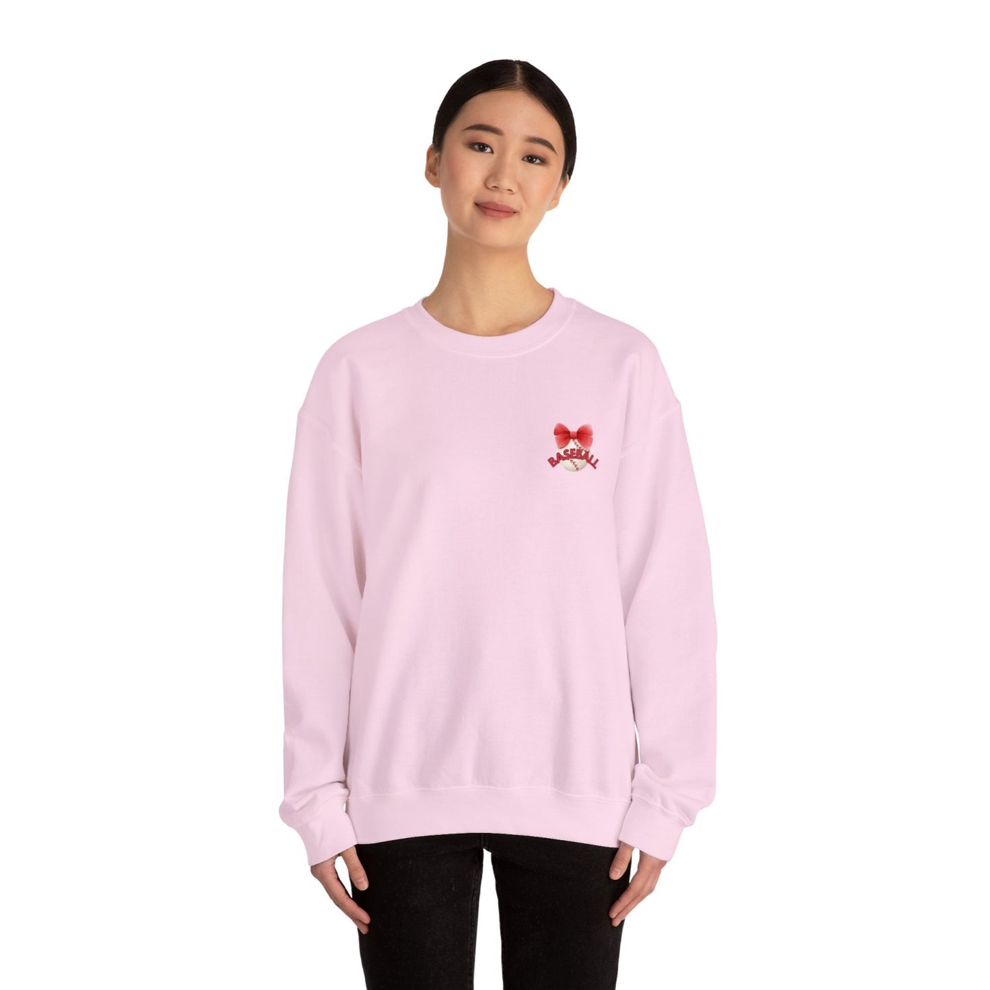 Comfy Coquette Inspired Baseball Crewneck Sweatshirt