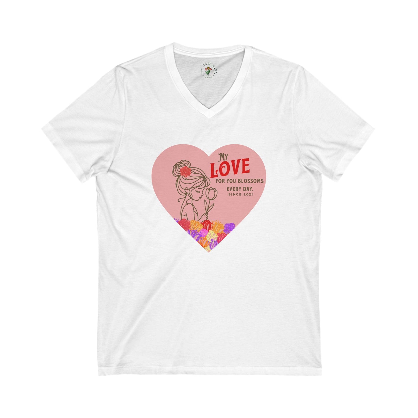 Blossoming Love Short Sleeve V-Neck Tee