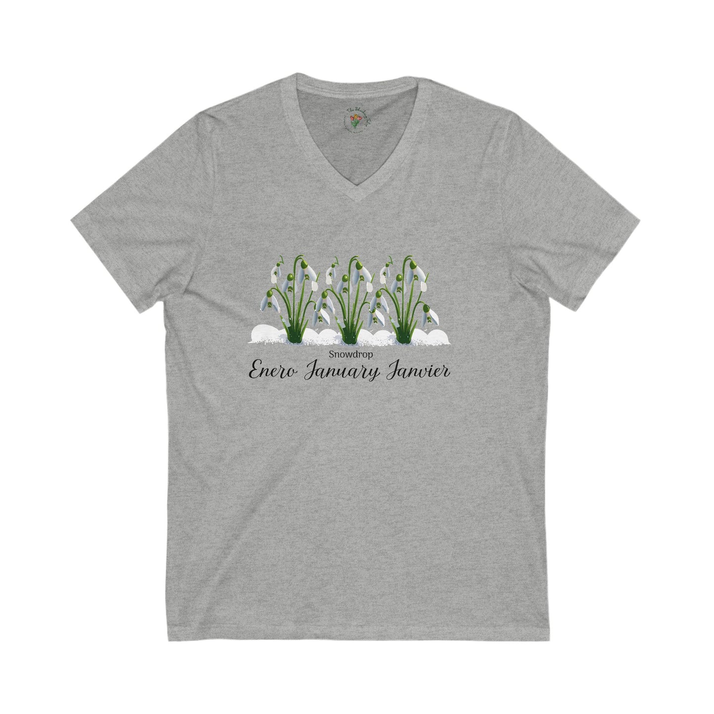 January Snowdrop Short Sleeve V-Neck Tee