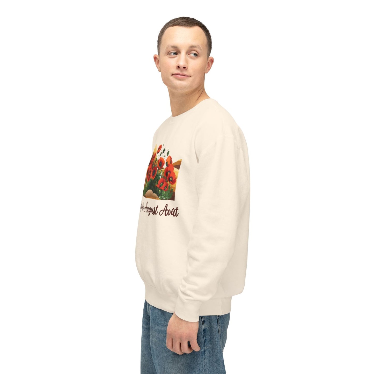 August Inspired Floral Sweatshirt Featuring Poppy Flowers