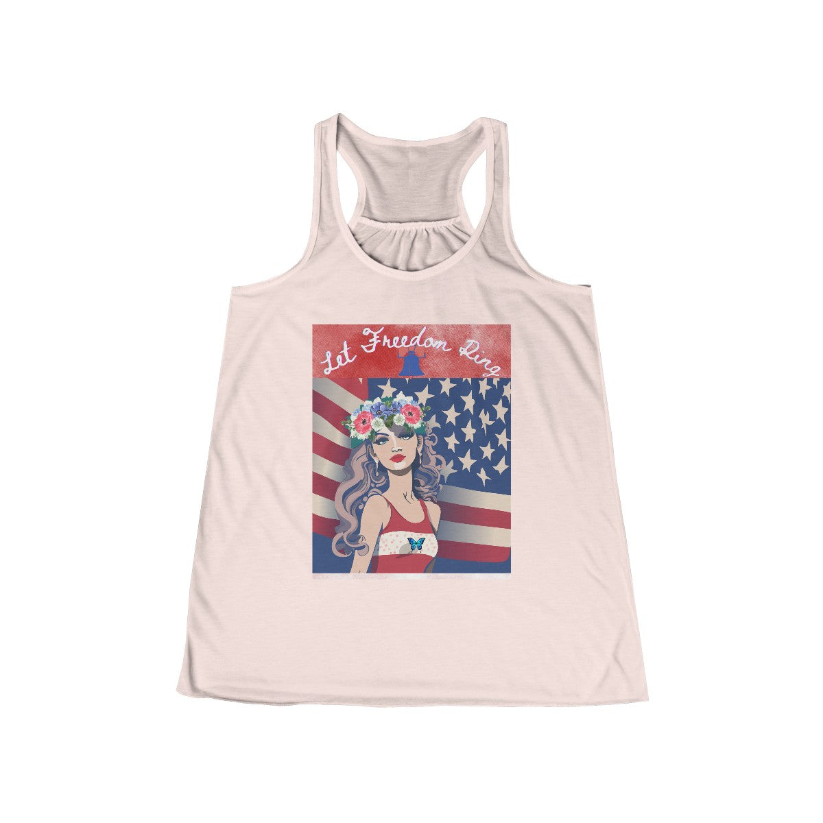 Feminine Racerback Tank with Vintage Patriotic Logo