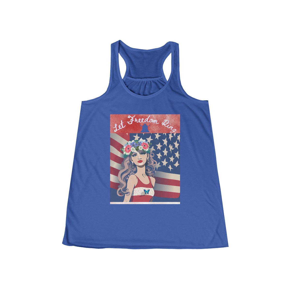 Feminine Racerback Tank with Vintage Patriotic Logo