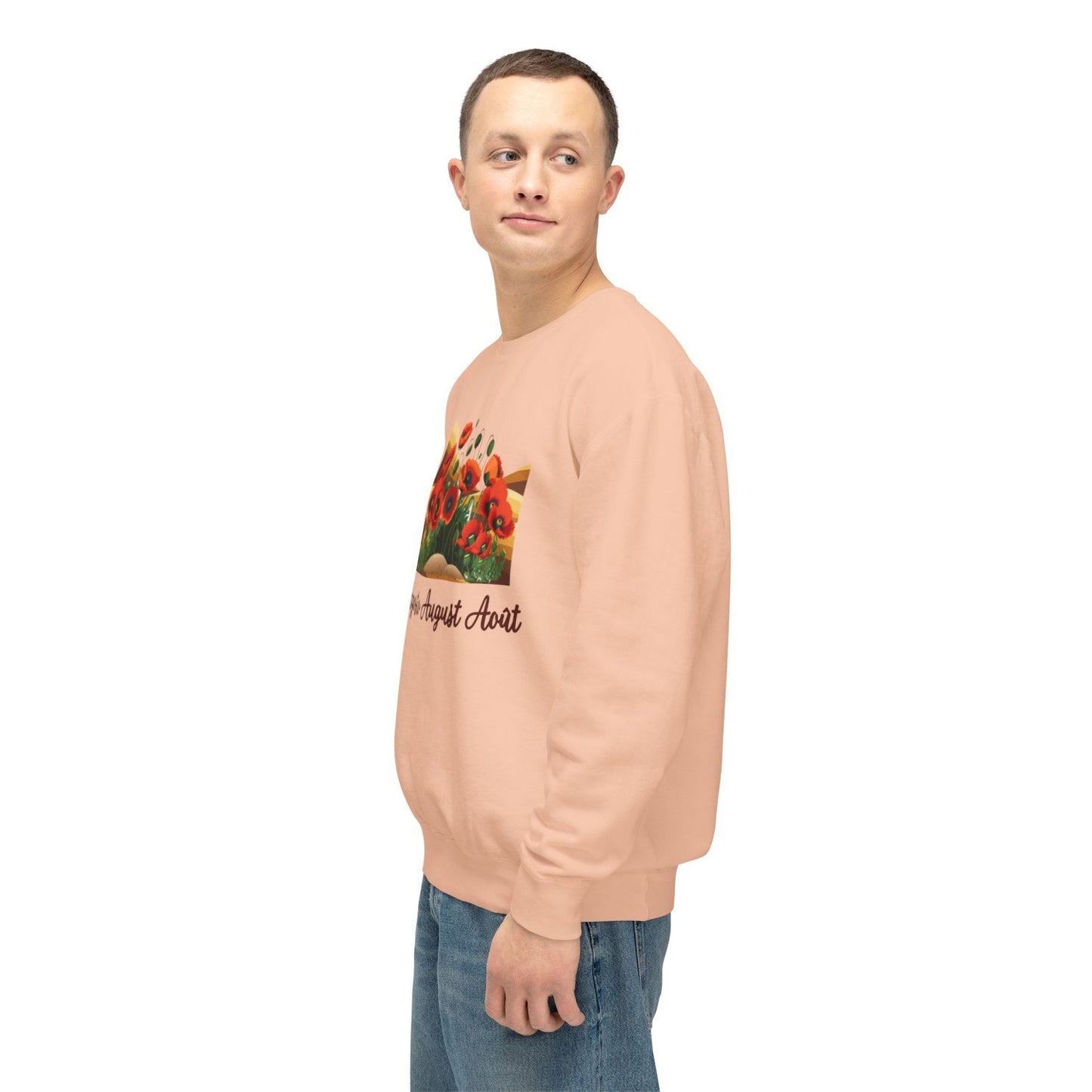 August Inspired Floral Sweatshirt Featuring Poppy Flowers