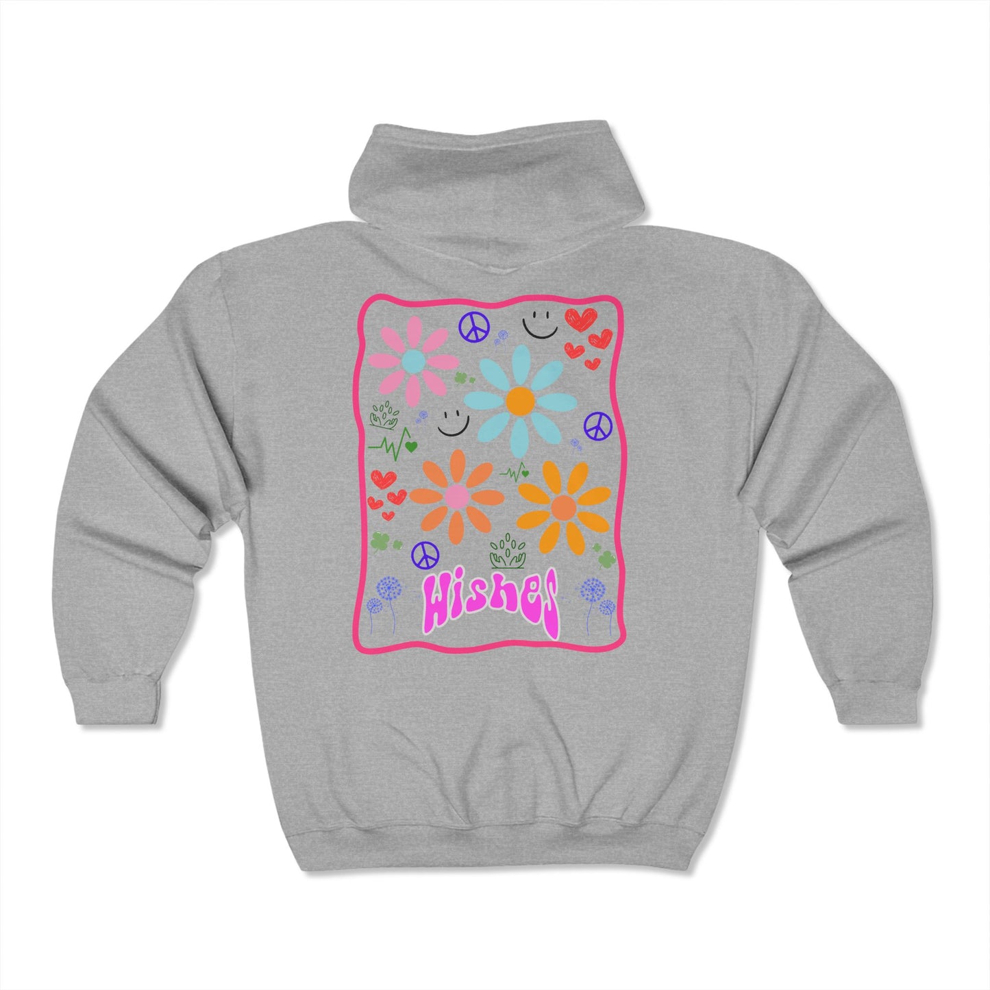 Wishes Collection Heavy Blend™ Full Zip Hooded Sweatshirt (in Grey)