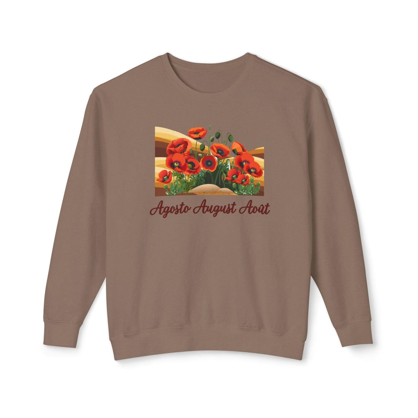 August Inspired Floral Sweatshirt Featuring Poppy Flowers