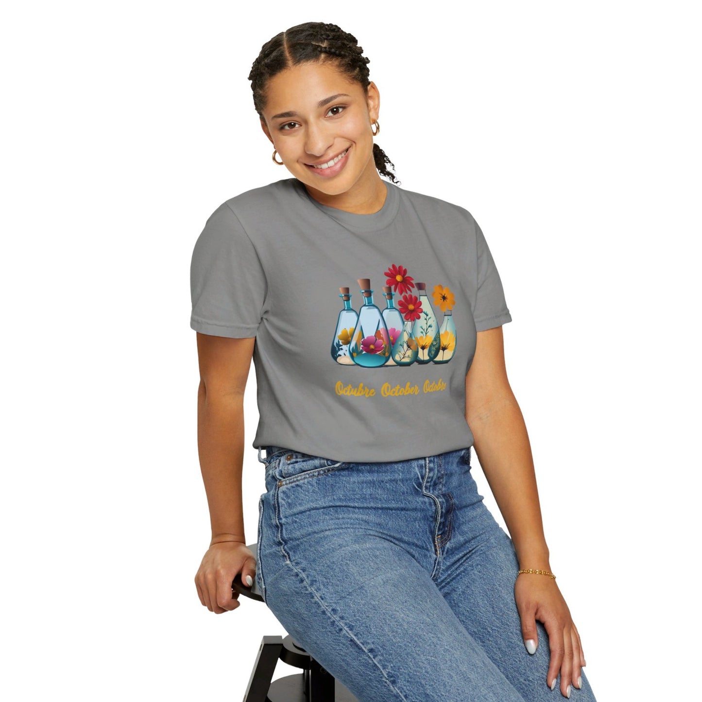 October Inspired Floral T-Shirt Featuring Cosmos