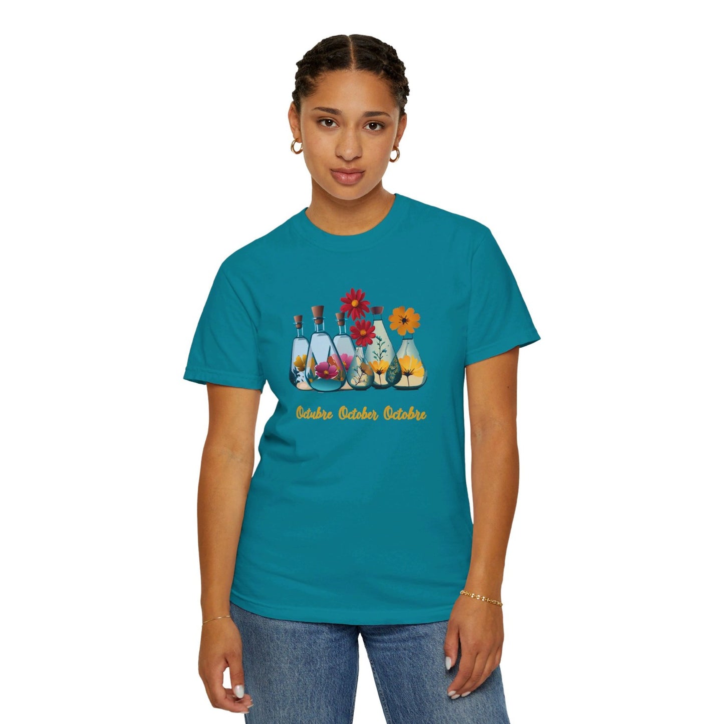 October Inspired Floral T-Shirt Featuring Cosmos