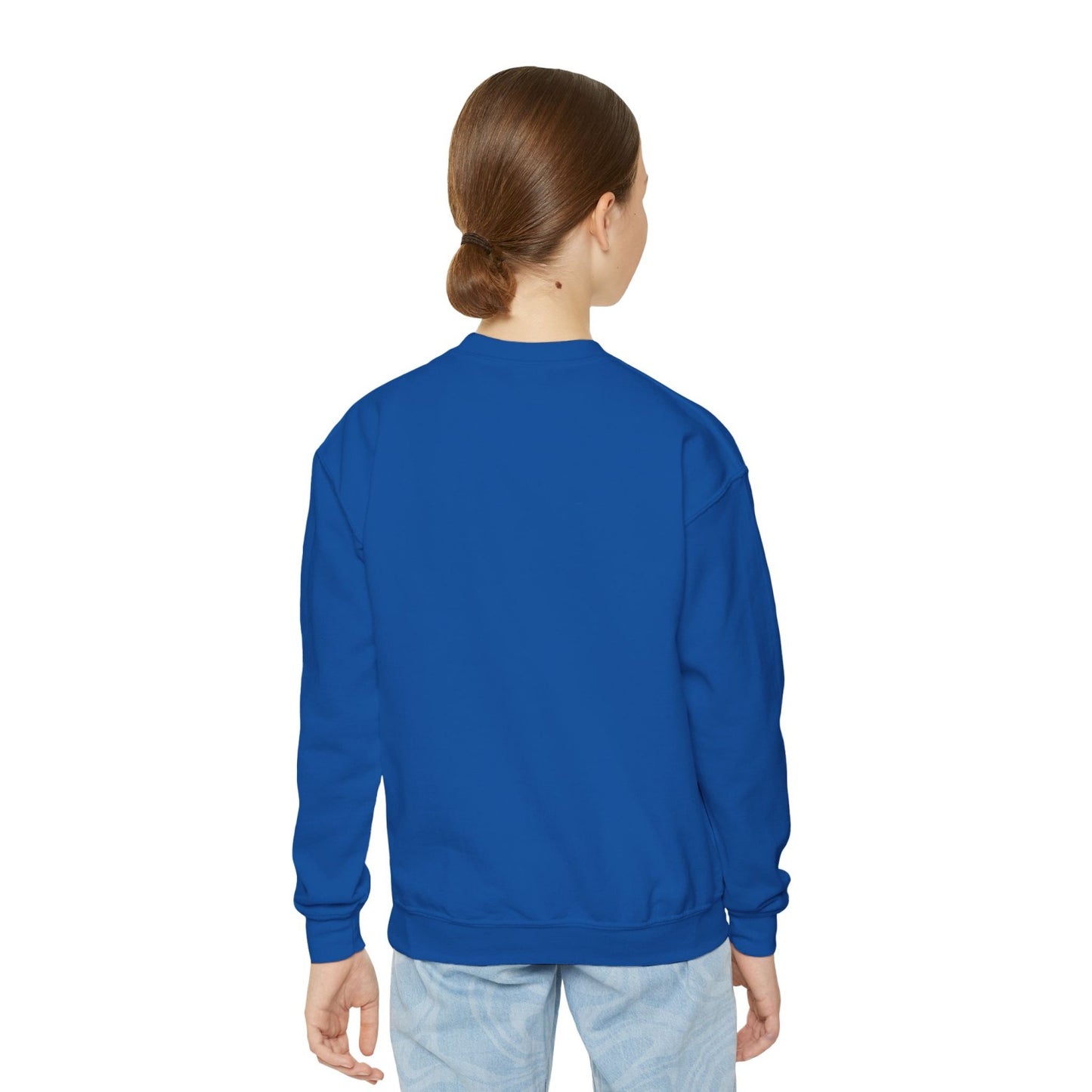 Cozy Youth Crewneck Sweatshirt Featuring High-Five Wizard