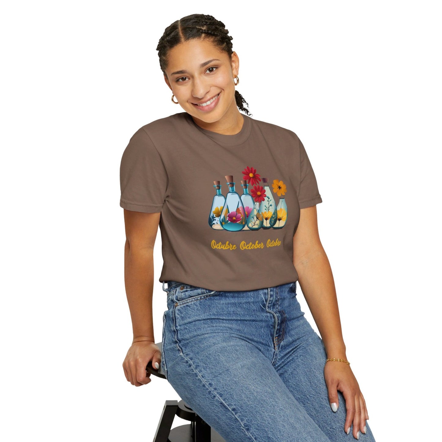 October Inspired Floral T-Shirt Featuring Cosmos