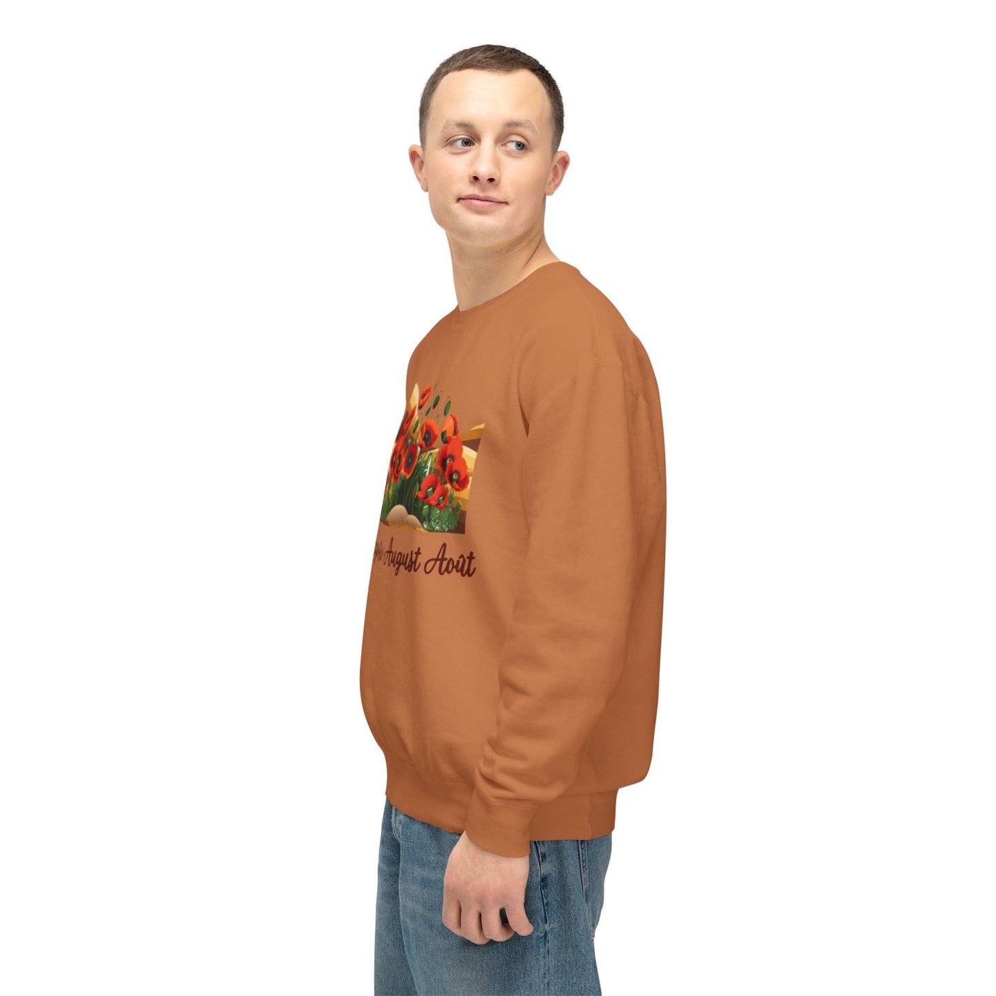 August Inspired Floral Sweatshirt Featuring Poppy Flowers