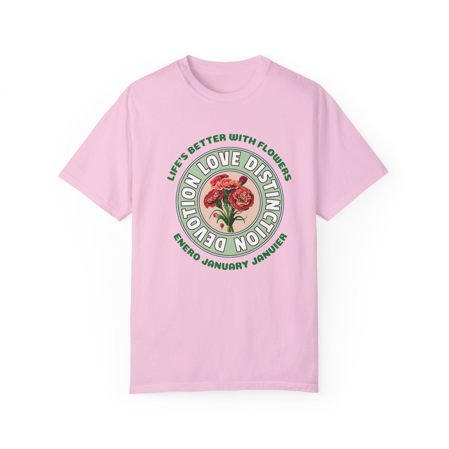 Comfy January Carnation Cotton Tee