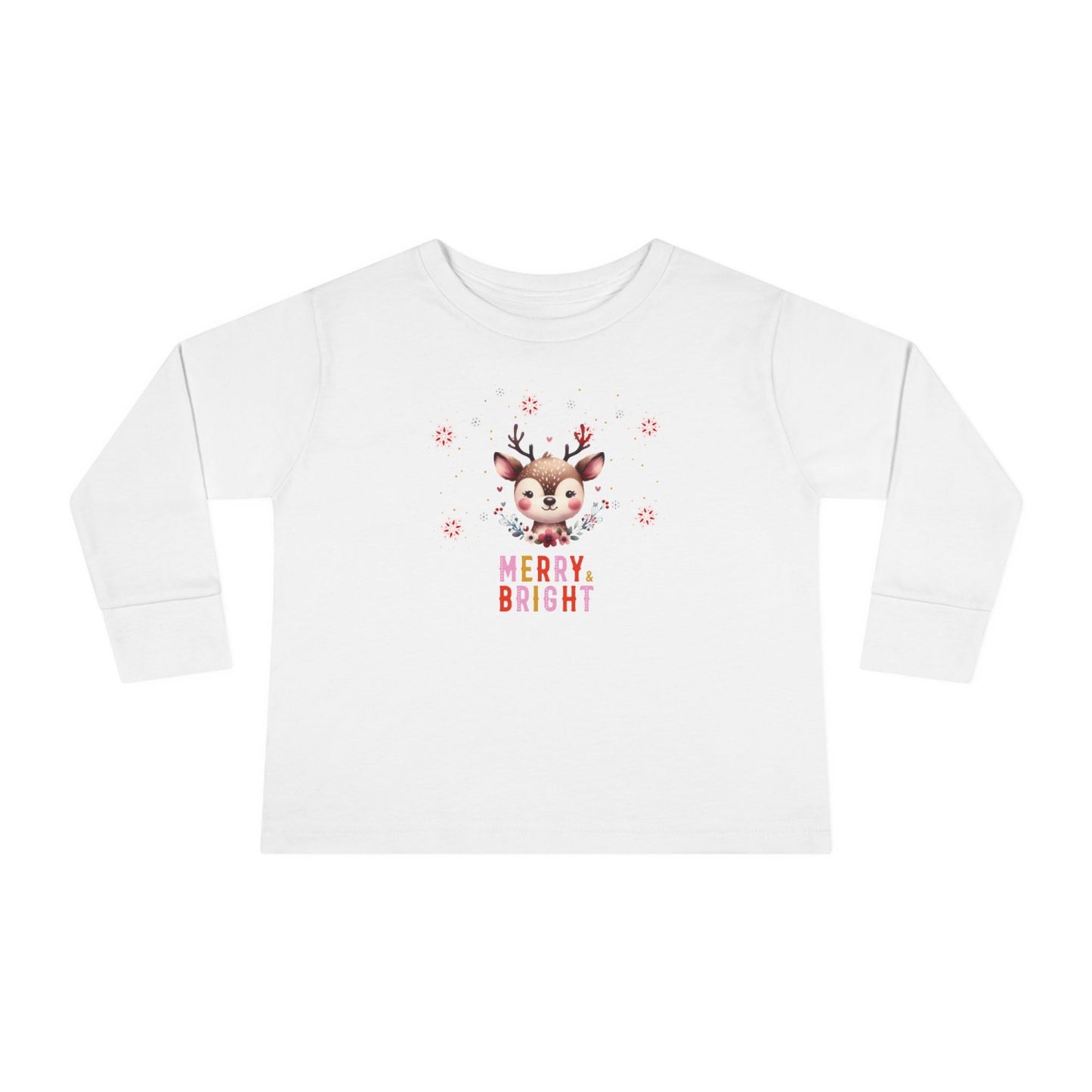 Toddler Merry Bright Reindeer Long Sleeve Tee