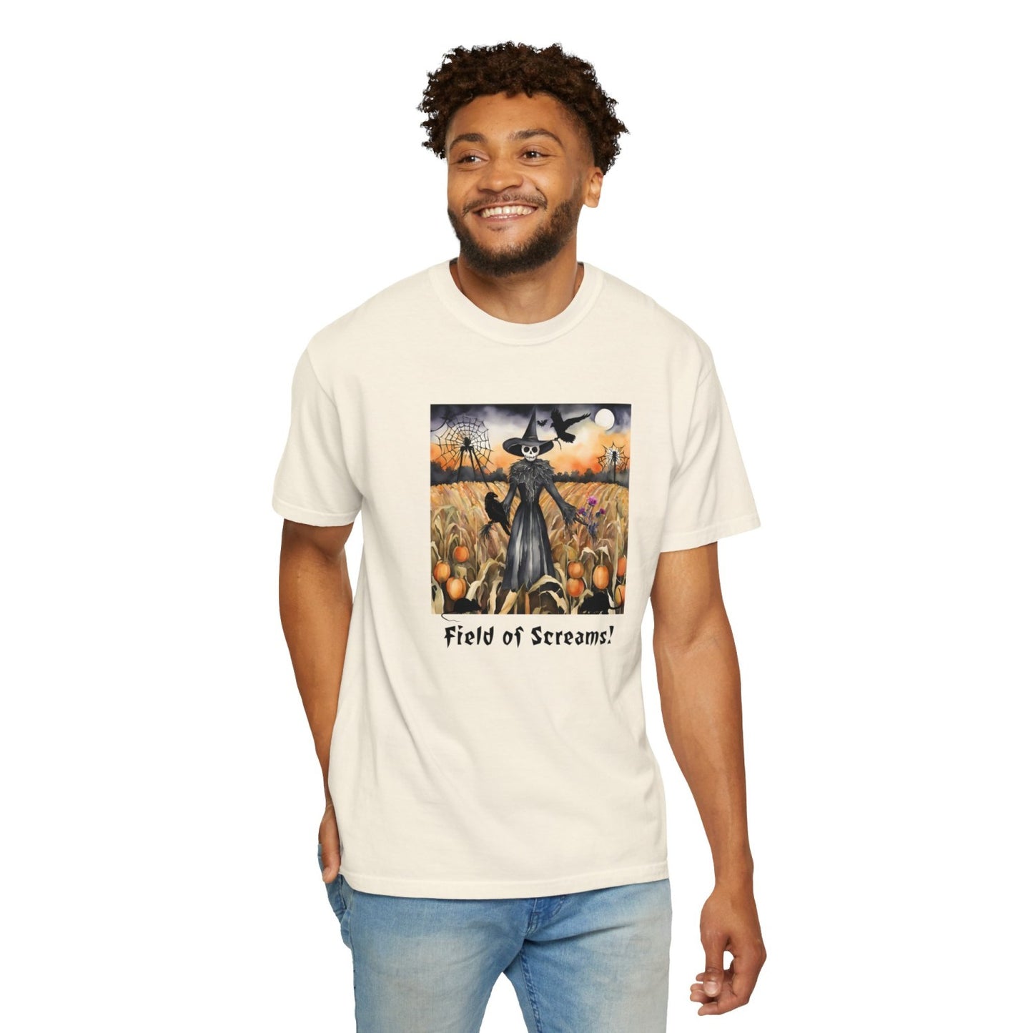 Vintage Inspired Halloween T-Shirt Featuring Scarecrow