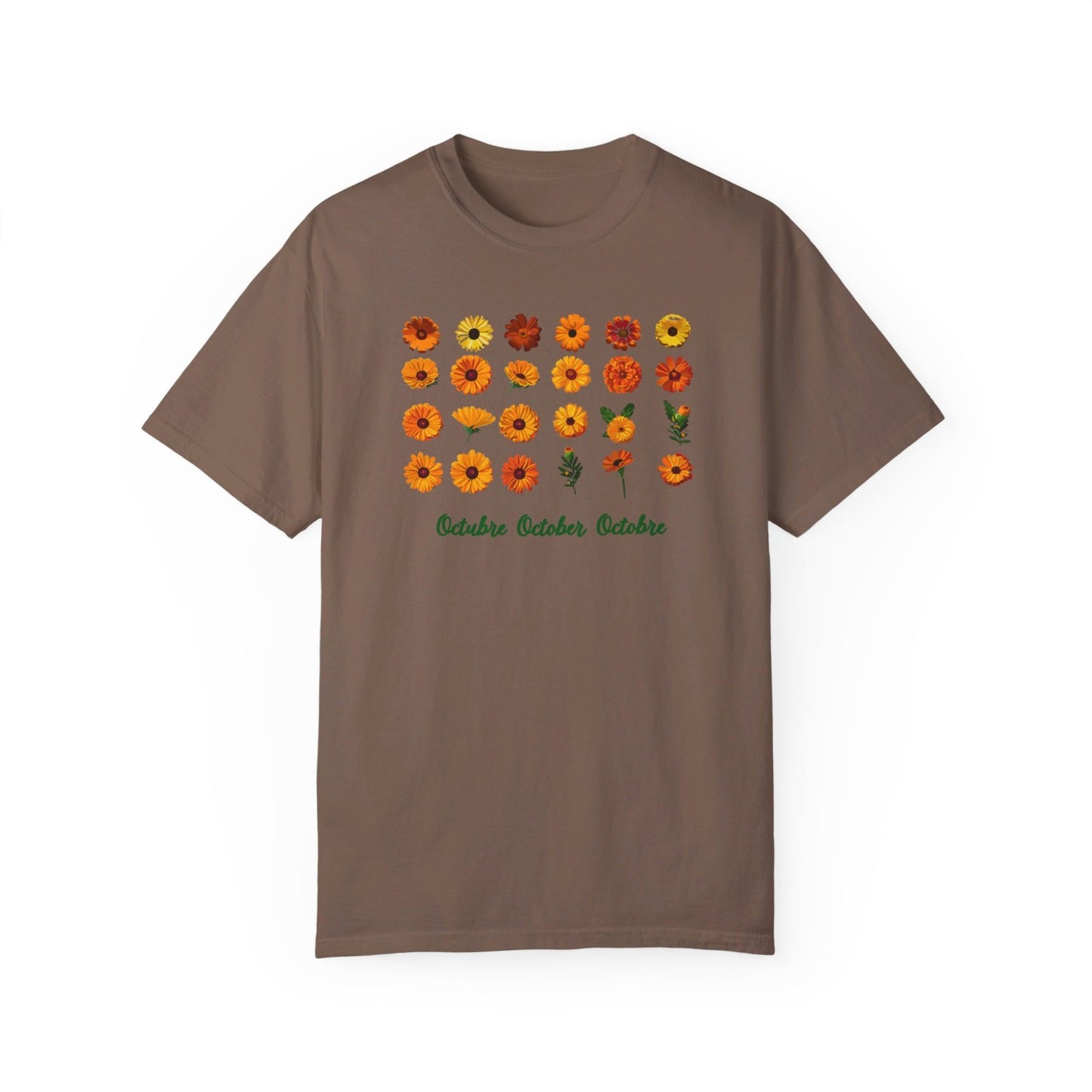 October Inspired Floral T-Shirt Featuring Marigolds
