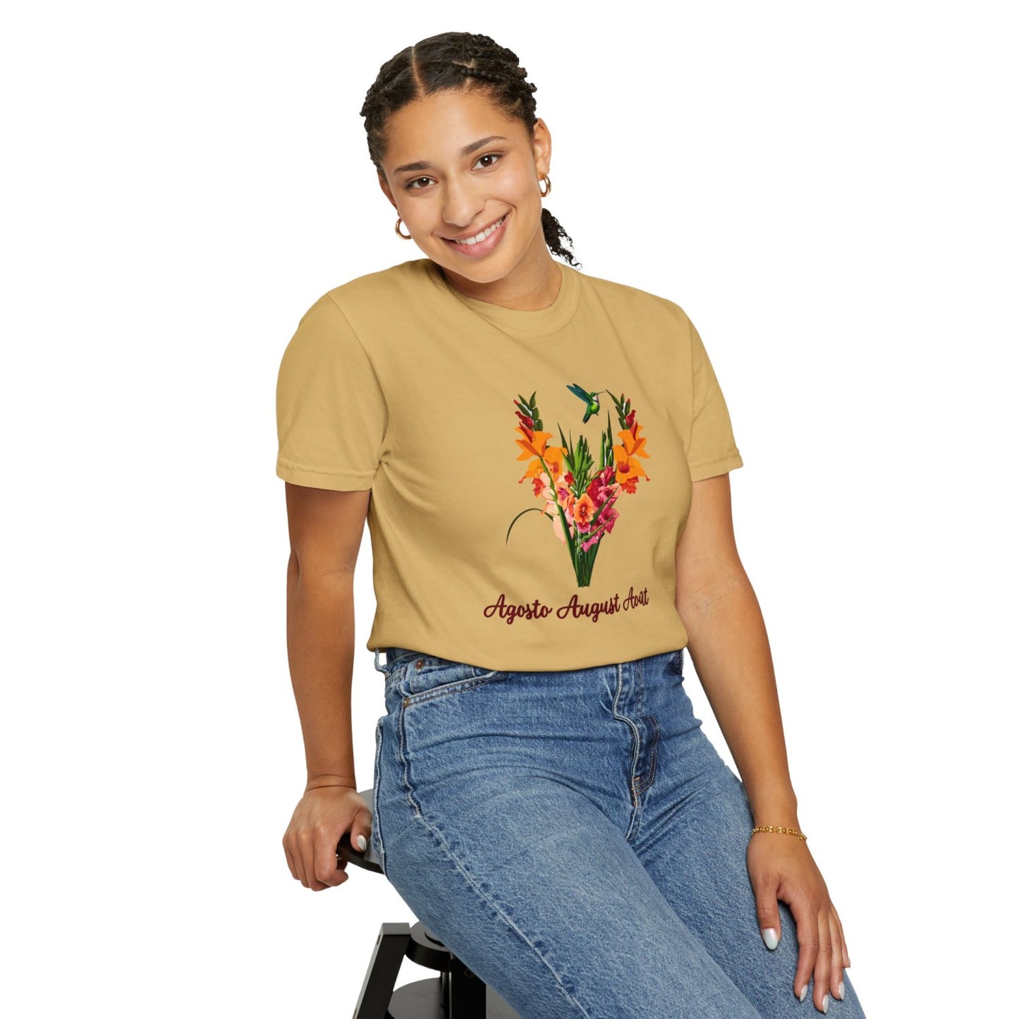 August Inspired Floral T-Shirt Featuring Gladiolus Flowers