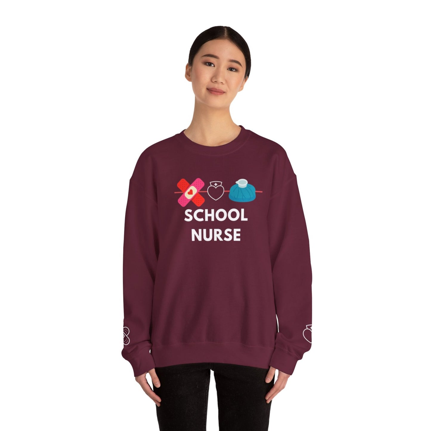 Comfy School Nurse Crewneck Sweatshirt
