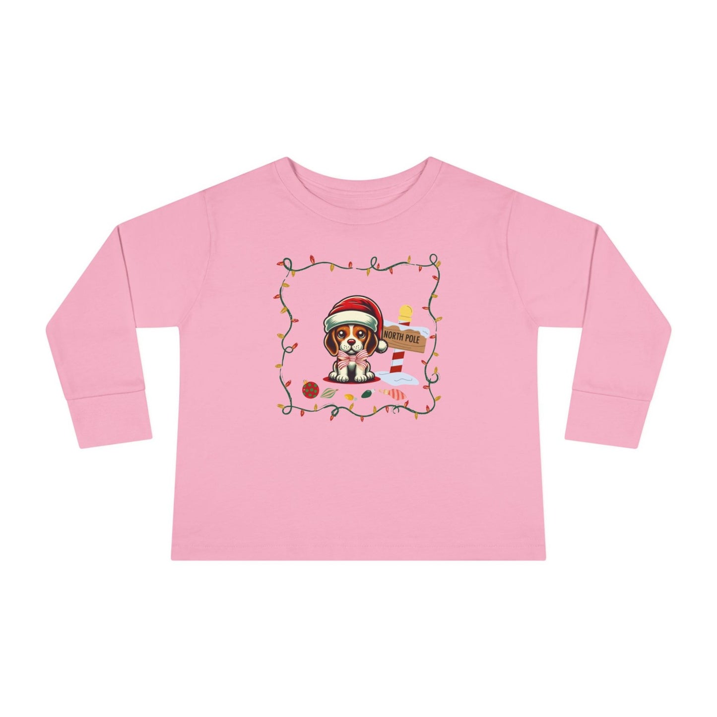 Toddler North Pole Beagle Long Sleeve Tee