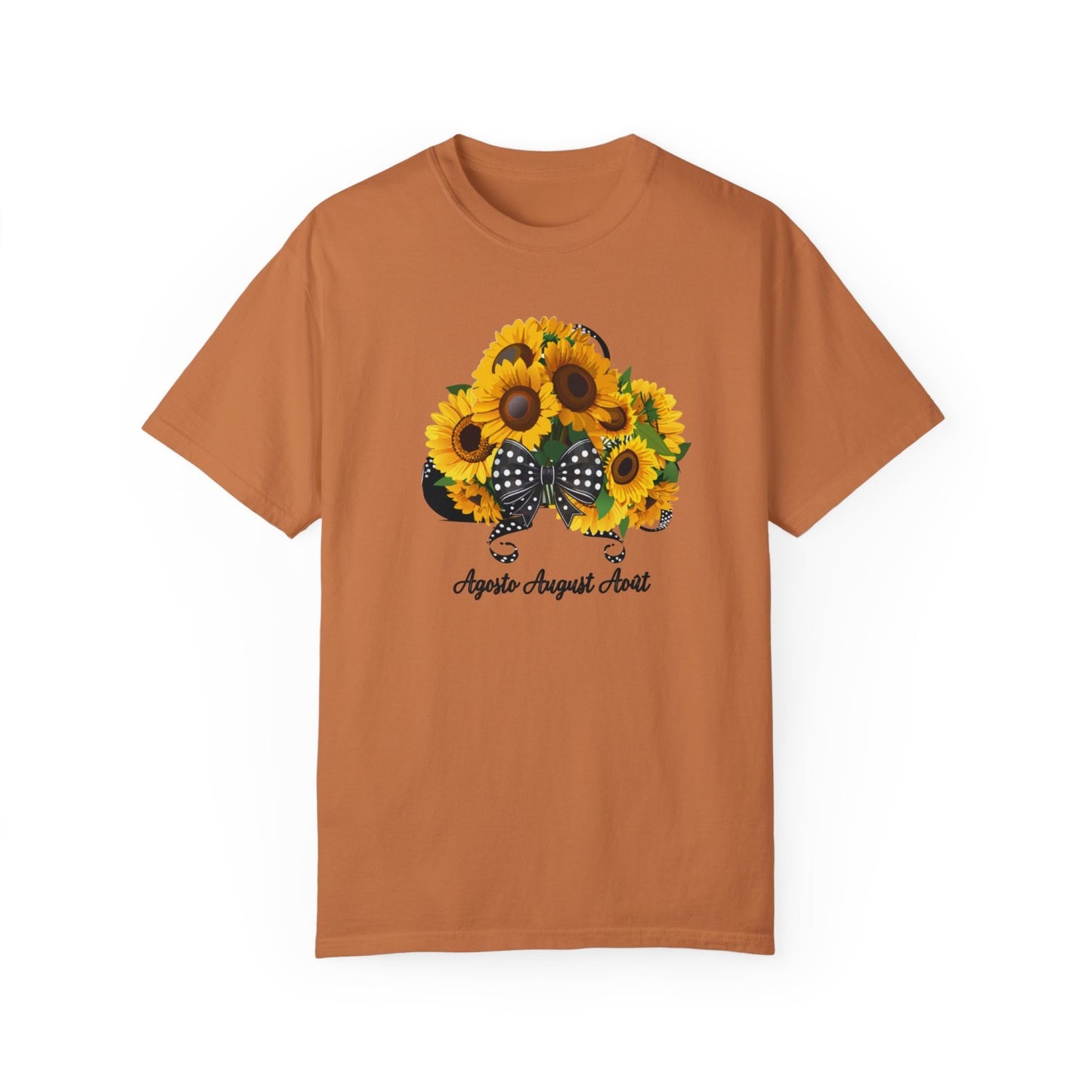 August Inspired Floral T-Shirt Featuring Sunflowers Bouquet