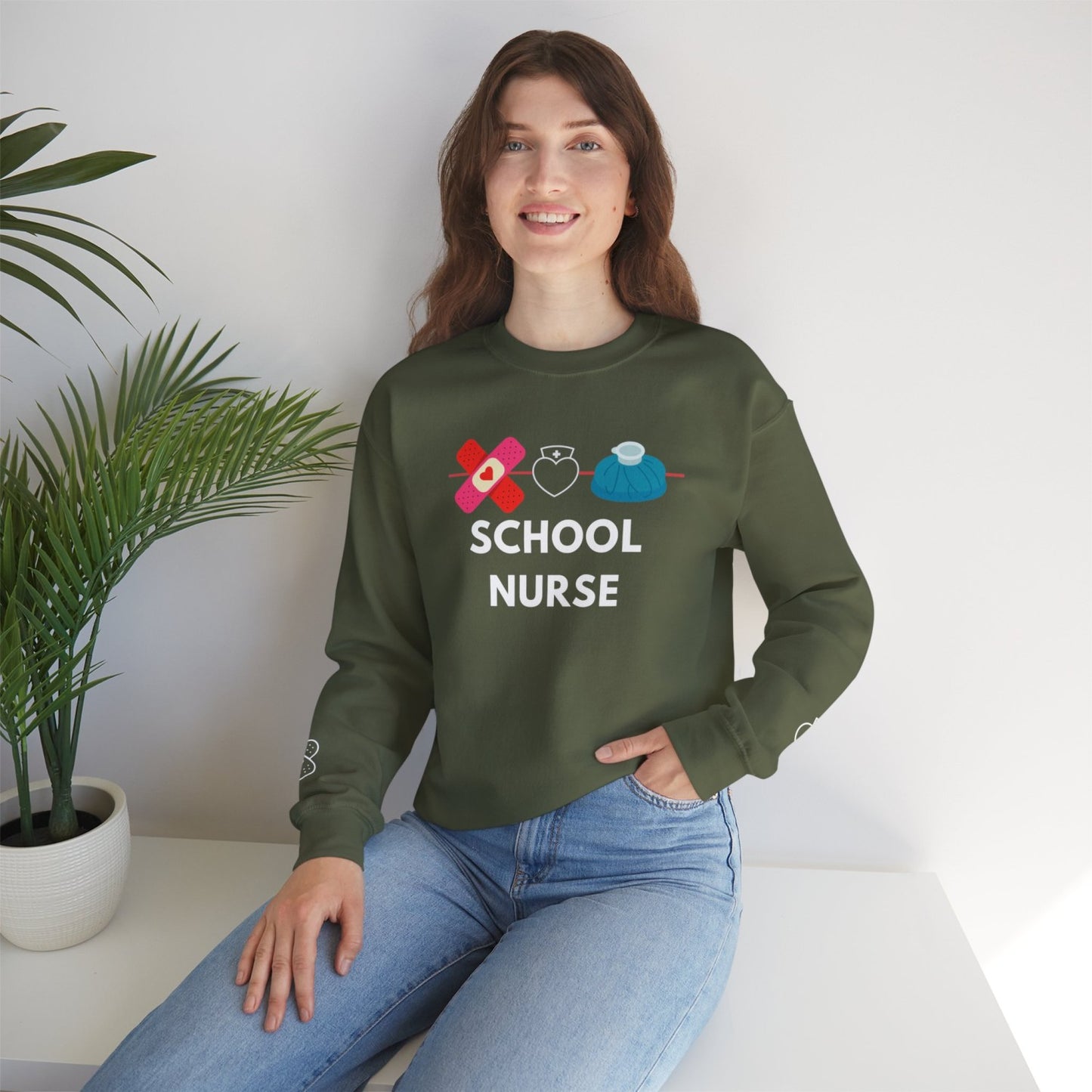 Comfy School Nurse Crewneck Sweatshirt