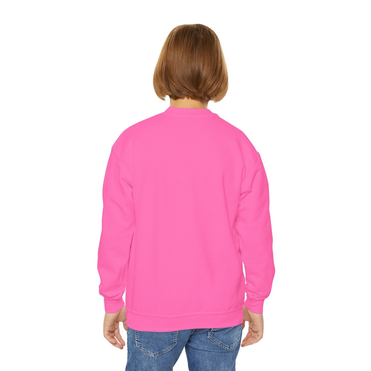 Cozy Youth Crewneck Sweatshirt Featuring High-Five Wizard