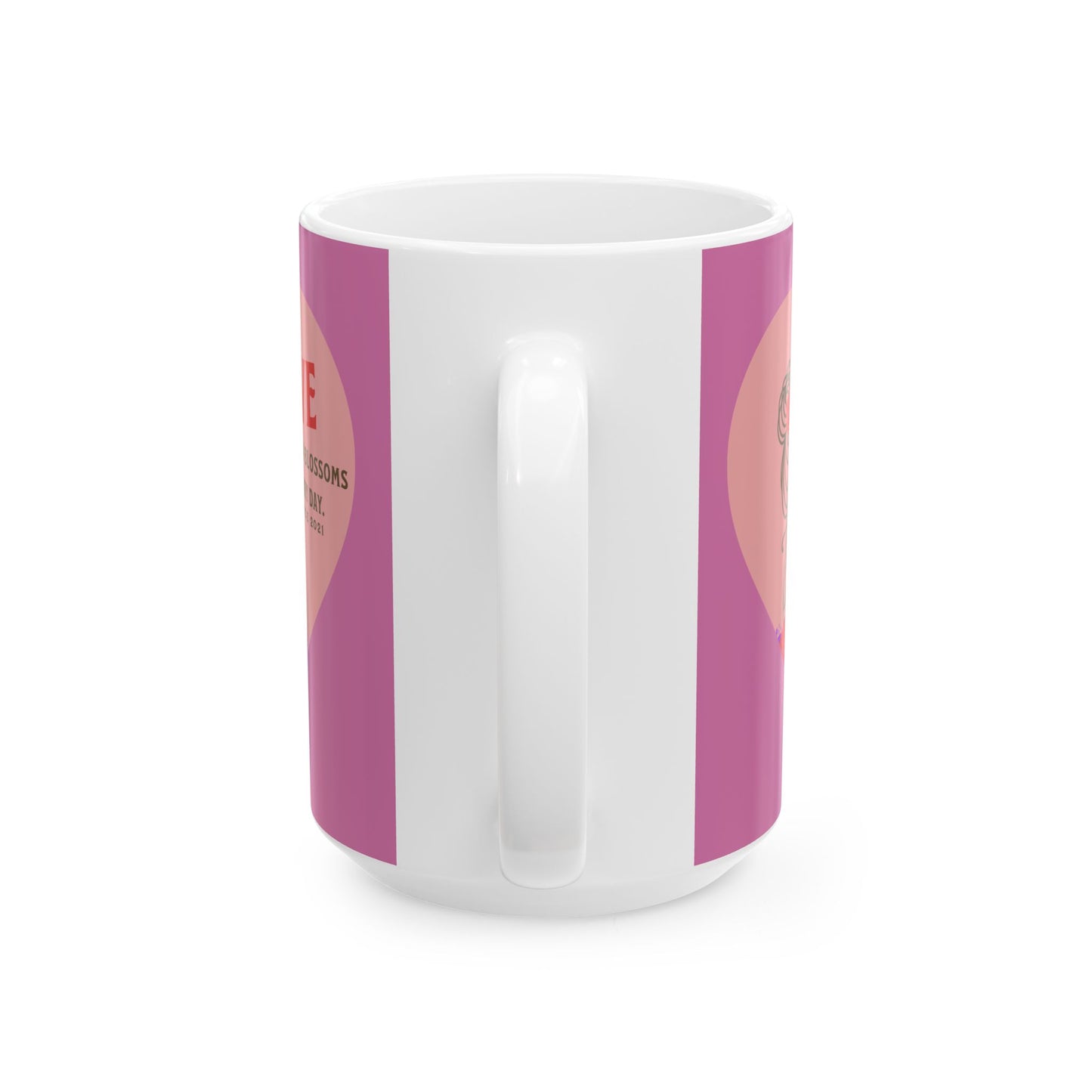 Blossoming Love Collection Ceramic Mug in Pink, (11oz, 15oz)