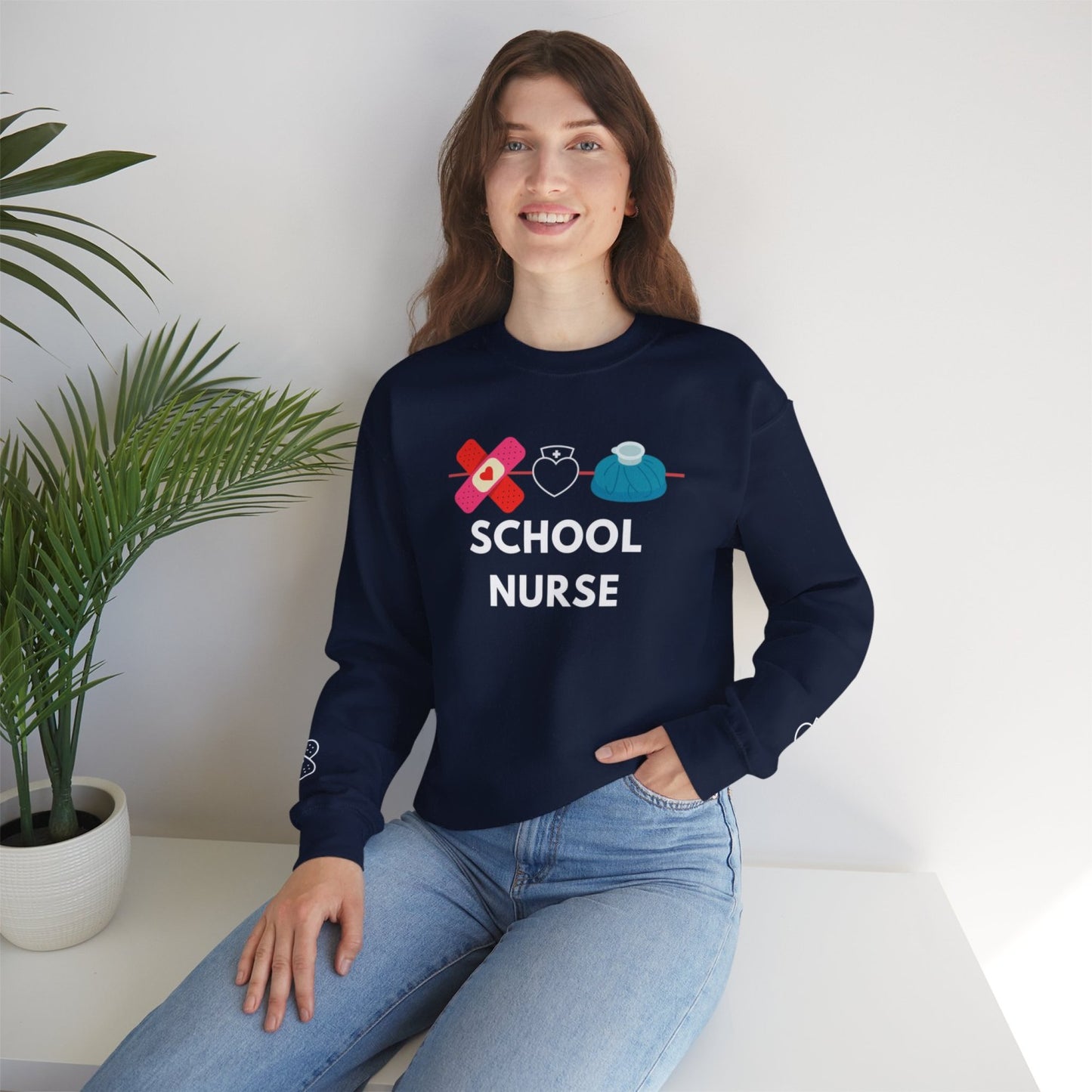 Comfy School Nurse Crewneck Sweatshirt