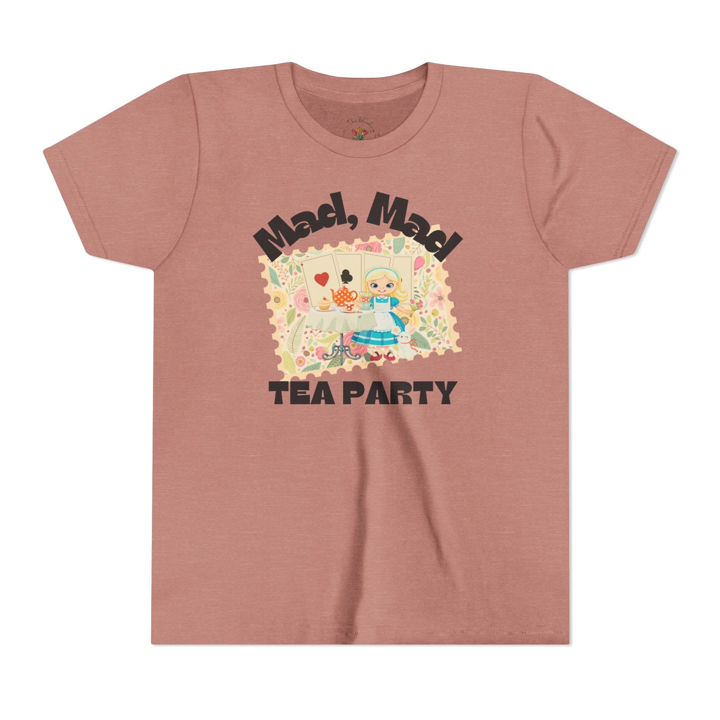 Wonderland Inspired Flower Youth Short Sleeve Tee