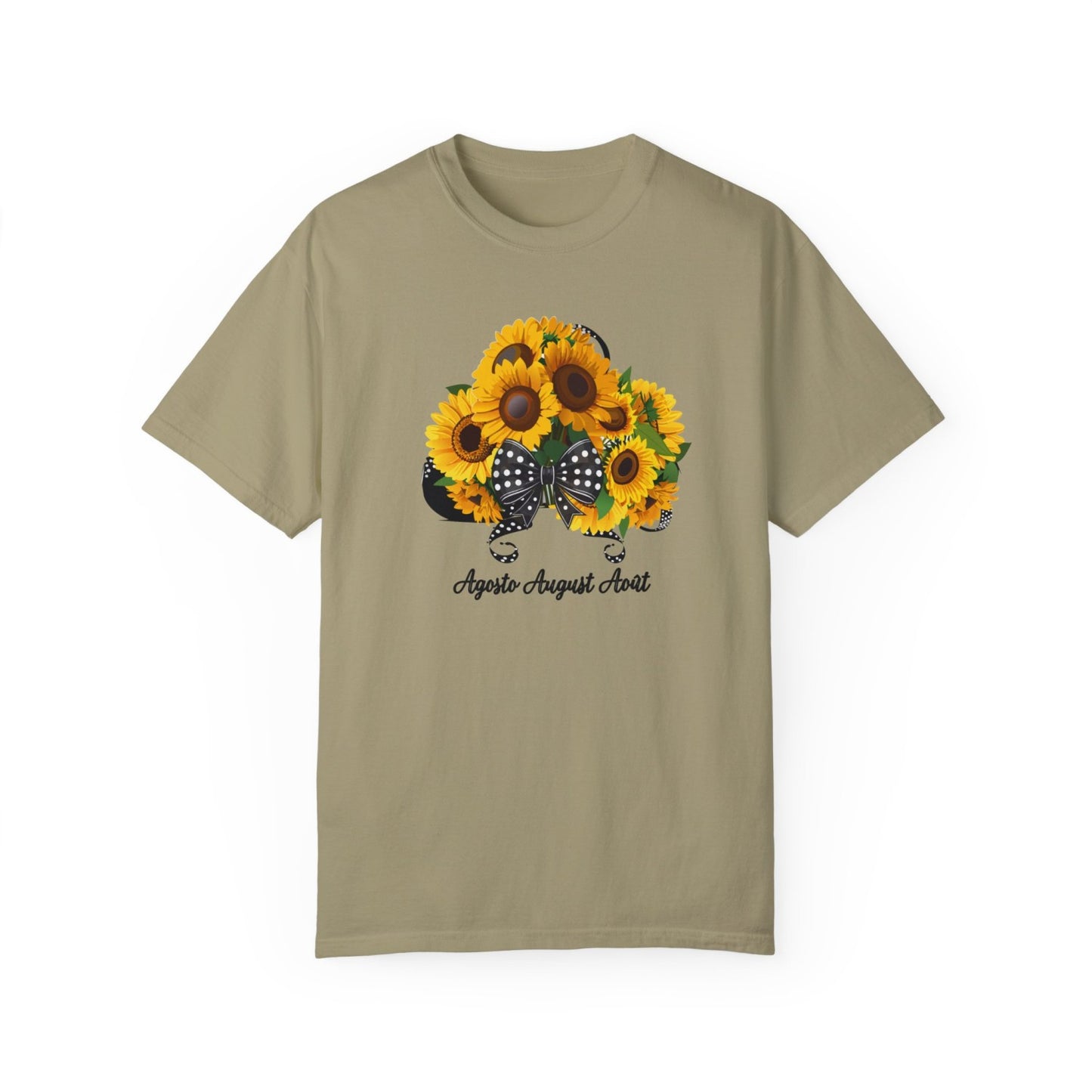 August Inspired Floral T-Shirt Featuring Sunflowers Bouquet