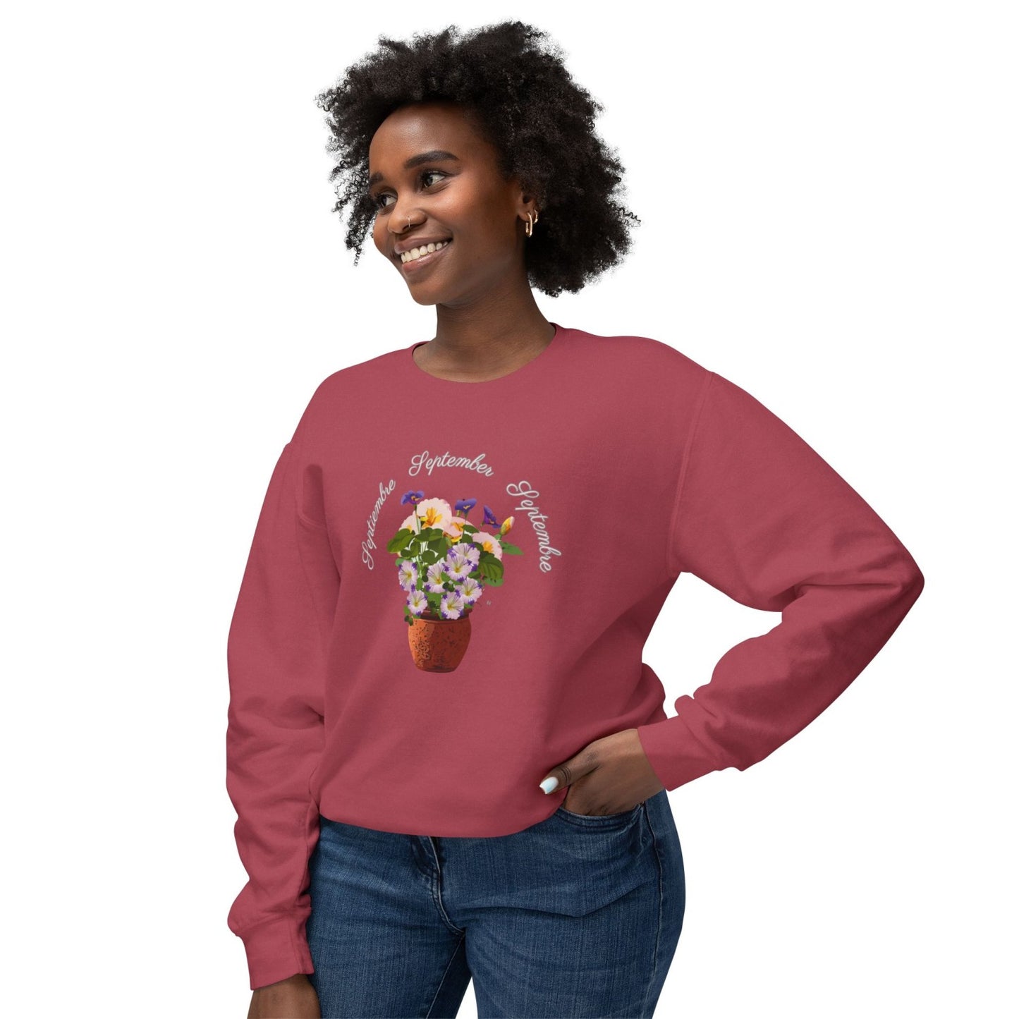 September Inspired Floral Sweatshirt Featuring Morning Glories